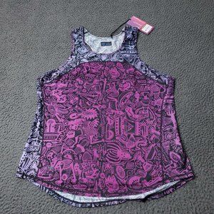 Janji Helio Tech Tank Top Batik Purple Polyester Womens L Large